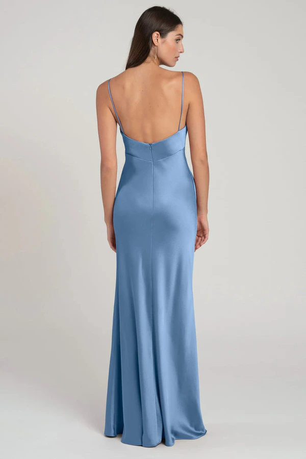 Addison Cornflower Blue bridesmaid dress by Jenny Yoo — back Addison Cornflower Blue bridesmaid dress by Jenny Yoo — back