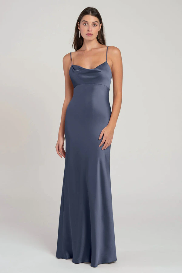 Addison Dusk Blue bridesmaid dress by Jenny Yoo — front Addison Dusk Blue bridesmaid dress by Jenny Yoo — front