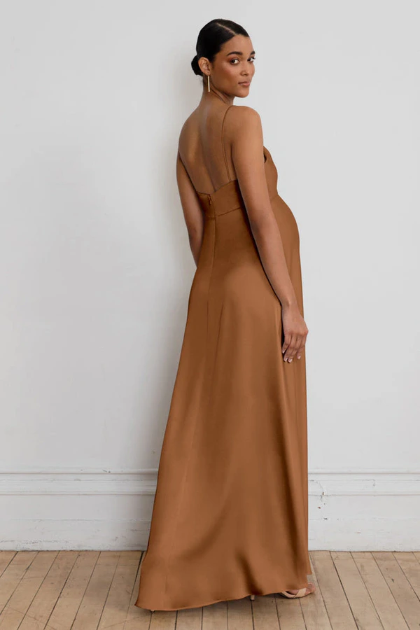 Addison Maternity Bronze Gold bridesmaid dress by Jenny Yoo — back Addison Maternity Bronze Gold bridesmaid dress by Jenny Yoo — back