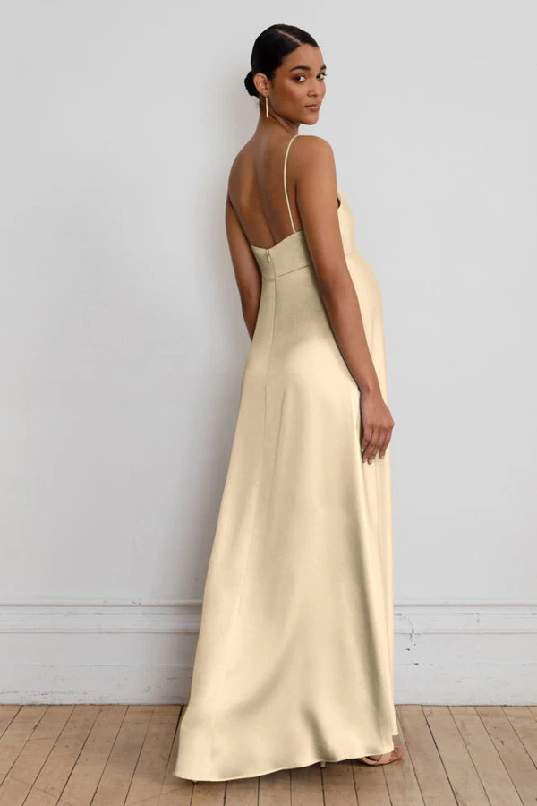 Addison Maternity Buttercup Yellow bridesmaid dress by Jenny Yoo — back Addison Maternity Buttercup Yellow bridesmaid dress by Jenny Yoo — back