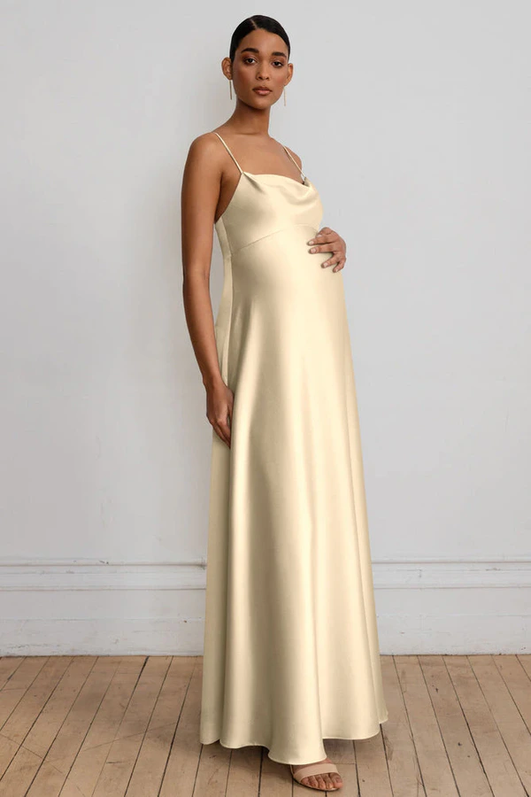 Addison Maternity Buttercup Yellow bridesmaid dress by Jenny Yoo — front Addison Maternity Buttercup Yellow bridesmaid dress by Jenny Yoo — front