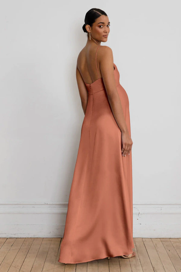 Addison Maternity Canyon Sunset Orange bridesmaid dress by Jenny Yoo — back Addison Maternity Canyon Sunset Orange bridesmaid dress by Jenny Yoo — back