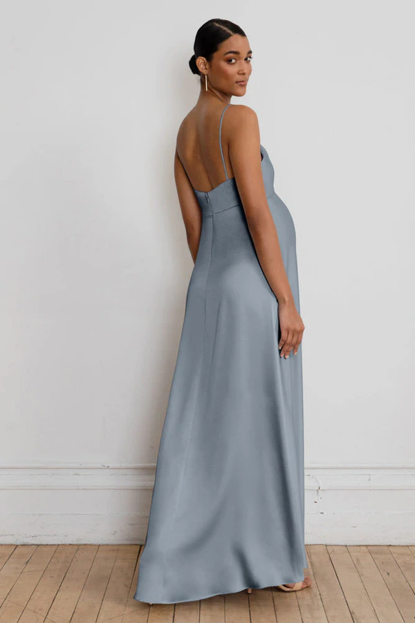 Addison Maternity Chambray Blue bridesmaid dress by Jenny Yoo — back Addison Maternity Chambray Blue bridesmaid dress by Jenny Yoo — back