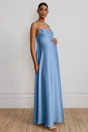 Addison Maternity Cornflower Blue bridesmaid dress by Jenny Yoo — front