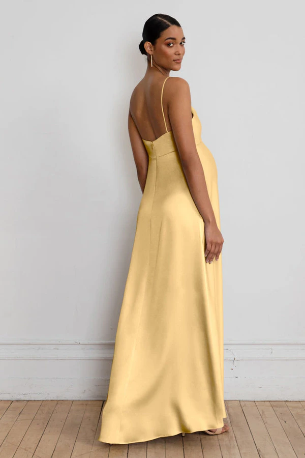 Addison Maternity Daffodil Yellow bridesmaid dress by Jenny Yoo — back Addison Maternity Daffodil Yellow bridesmaid dress by Jenny Yoo — back