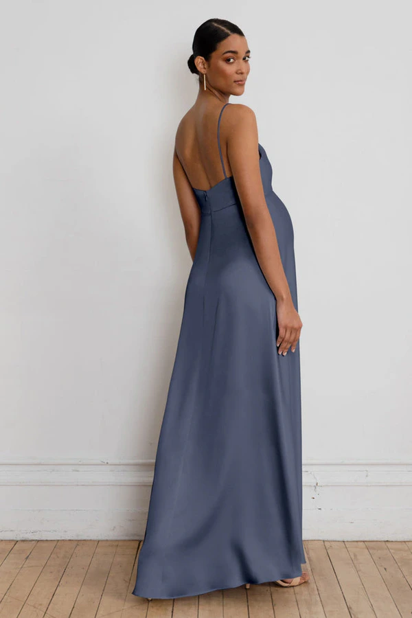 Addison Maternity Dusk Blue bridesmaid dress by Jenny Yoo — back Addison Maternity Dusk Blue bridesmaid dress by Jenny Yoo — back