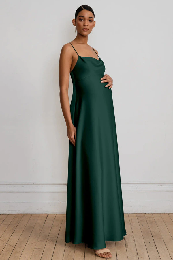 Addison Maternity Emerald Green bridesmaid dress by Jenny Yoo — front Addison Maternity Emerald Green bridesmaid dress by Jenny Yoo — front