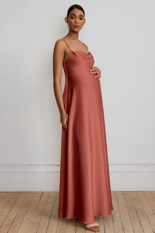 Addison Maternity English Rose Pink bridesmaid dress by Jenny Yoo — front Addison Maternity English Rose Pink bridesmaid dress by Jenny Yoo — front
