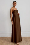 Addison Maternity Espresso Brown bridesmaid dress by Jenny Yoo — front