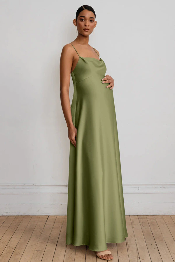 Addison Maternity Fern Green bridesmaid dress by Jenny Yoo — front Addison Maternity Fern Green bridesmaid dress by Jenny Yoo — front