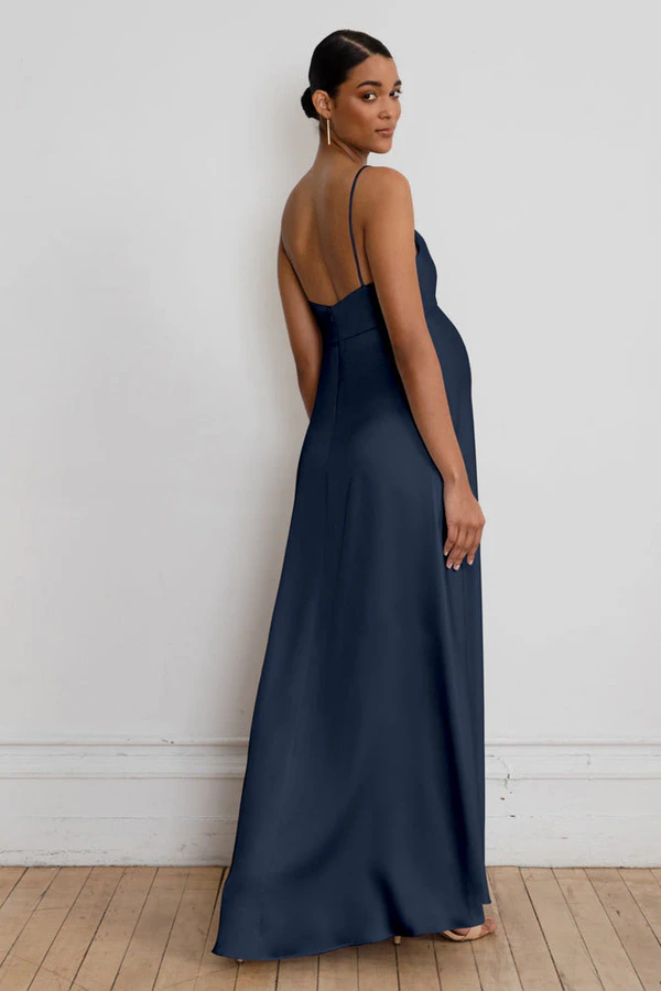 Addison Maternity French Blue Navy bridesmaid dress by Jenny Yoo — back Addison Maternity French Blue Navy bridesmaid dress by Jenny Yoo — back