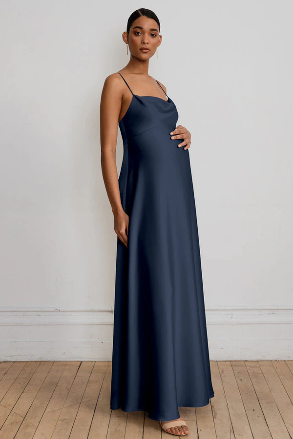 Addison Maternity French Blue Navy bridesmaid dress by Jenny Yoo — front Addison Maternity French Blue Navy bridesmaid dress by Jenny Yoo — front