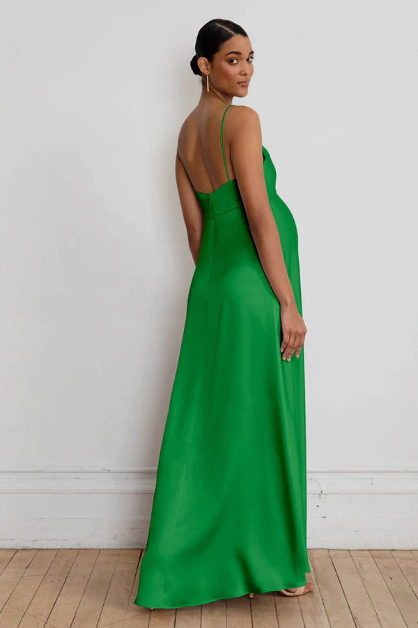 Addison Maternity Kelly Green Green bridesmaid dress by Jenny Yoo — back Addison Maternity Kelly Green Green bridesmaid dress by Jenny Yoo — back