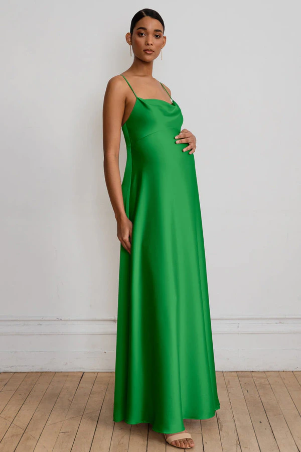 Addison Maternity Kelly Green Green bridesmaid dress by Jenny Yoo — front Addison Maternity Kelly Green Green bridesmaid dress by Jenny Yoo — front