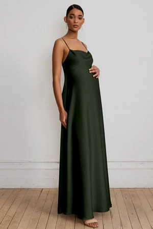 Addison Maternity Loden Green bridesmaid dress by Jenny Yoo — front