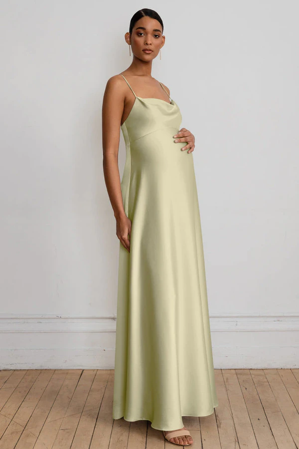 Addison Maternity Matcha Green bridesmaid dress by Jenny Yoo — front Addison Maternity Matcha Green bridesmaid dress by Jenny Yoo — front