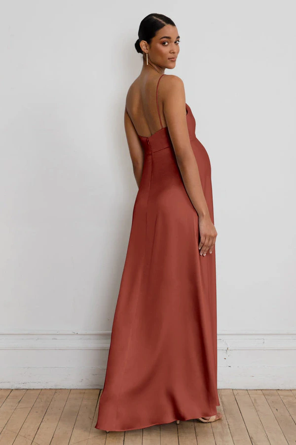 Addison Maternity Rust Orange bridesmaid dress by Jenny Yoo — back Addison Maternity Rust Orange bridesmaid dress by Jenny Yoo — back