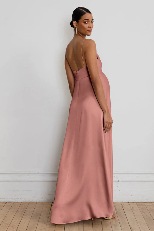 Addison Maternity Wild Rose Pink bridesmaid dress by Jenny Yoo — back Addison Maternity Wild Rose Pink bridesmaid dress by Jenny Yoo — back