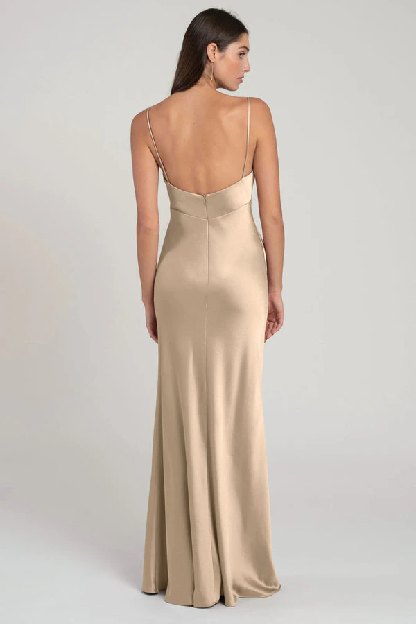 Addison Pale Gold Champagne bridesmaid dress by Jenny Yoo — back Addison Pale Gold Champagne bridesmaid dress by Jenny Yoo — back