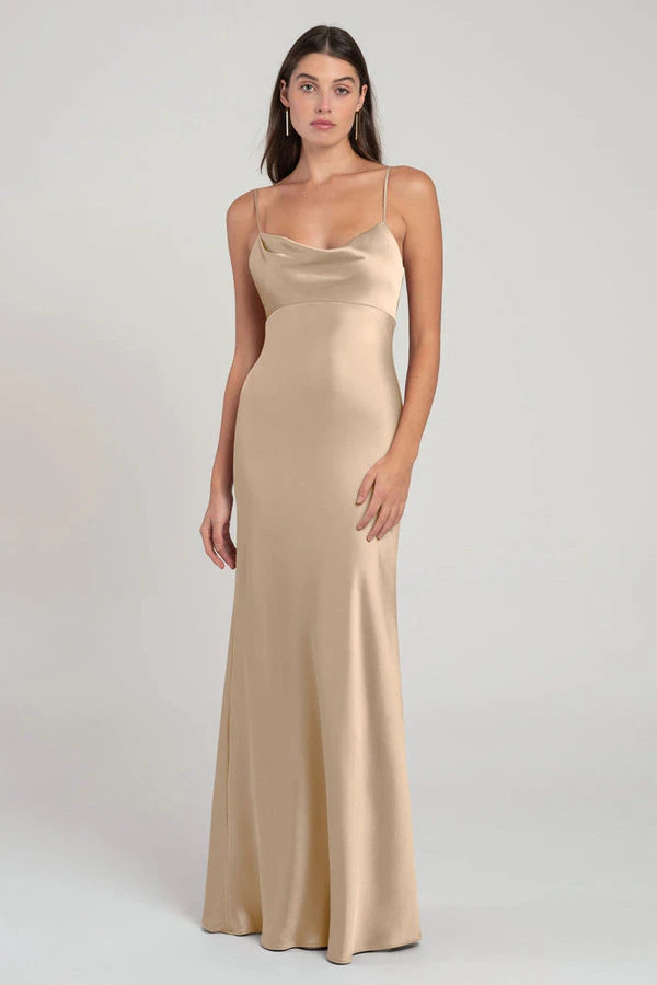 Addison Pale Gold Champagne bridesmaid dress by Jenny Yoo — front Addison Pale Gold Champagne bridesmaid dress by Jenny Yoo — front