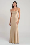 Addison Pale Gold Gold bridesmaid dress by Jenny Yoo — front