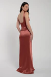 Amina bridesmaid dress by Jenny Yoo in English Rose, satin-back crepe, back view