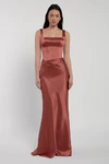 Amina bridesmaid dress by Jenny Yoo in English Rose, satin-back crepe, front view