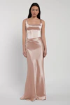 Amina bridesmaid dress by Jenny Yoo in Whipped Apricot, satin-back crepe, front view