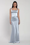 Amina bridesmaid dress by Jenny Yoo in Whisper Blue, satin-back crepe, front view