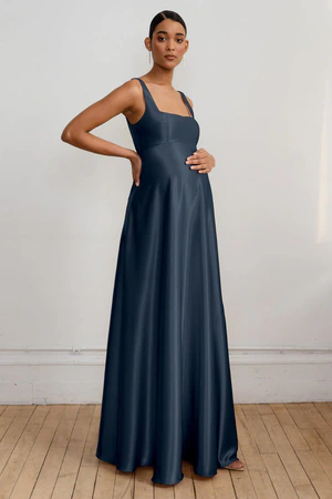 Ariana Maternity French Blue Navy bridesmaid dress by Jenny Yoo — front