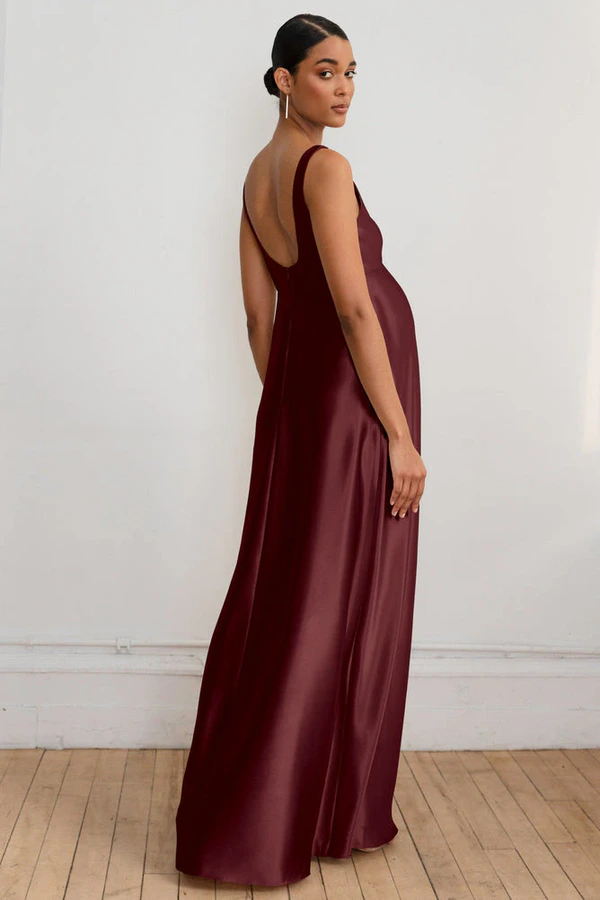 Ariana Maternity Hibiscus Pink bridesmaid dress by Jenny Yoo — back Ariana Maternity Hibiscus Pink bridesmaid dress by Jenny Yoo — back