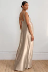 Ariana Maternity Pale Gold Gold bridesmaid dress by Jenny Yoo — back