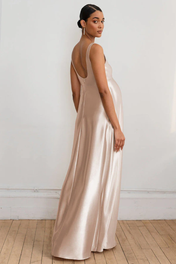 Ariana Maternity Petal Blush bridesmaid dress by Jenny Yoo — back Ariana Maternity Petal Blush bridesmaid dress by Jenny Yoo — back