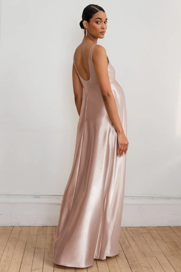 Ariana Maternity Whipped Apricot Orange bridesmaid dress by Jenny Yoo — back Ariana Maternity Whipped Apricot Orange bridesmaid dress by Jenny Yoo — back