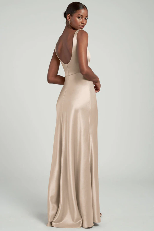 Ariana Pale Gold Gold bridesmaid dress by Jenny Yoo — back Ariana Pale Gold Gold bridesmaid dress by Jenny Yoo — back