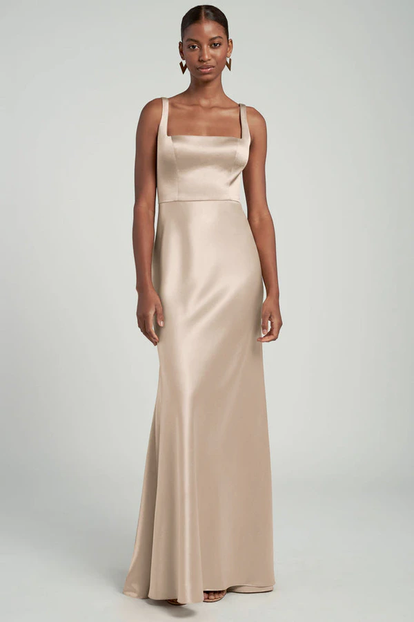 Ariana Pale Gold Gold bridesmaid dress by Jenny Yoo — front Ariana Pale Gold Gold bridesmaid dress by Jenny Yoo — front