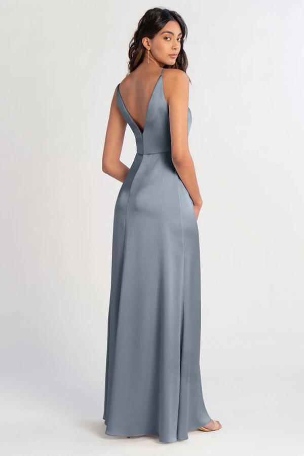 Beckett Chambray Blue bridesmaid dress by Jenny Yoo — back Beckett Chambray Blue bridesmaid dress by Jenny Yoo — back