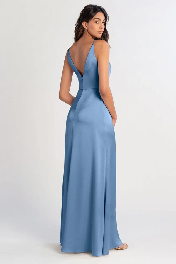 Beckett Cornflower Blue bridesmaid dress by Jenny Yoo — back Beckett Cornflower Blue bridesmaid dress by Jenny Yoo — back