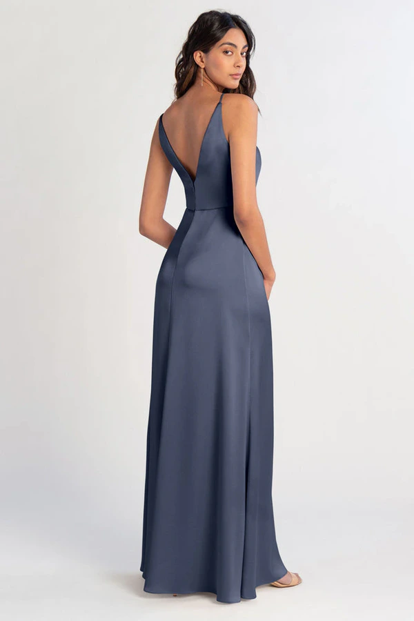 Beckett Dusk Blue bridesmaid dress by Jenny Yoo — back Beckett Dusk Blue bridesmaid dress by Jenny Yoo — back