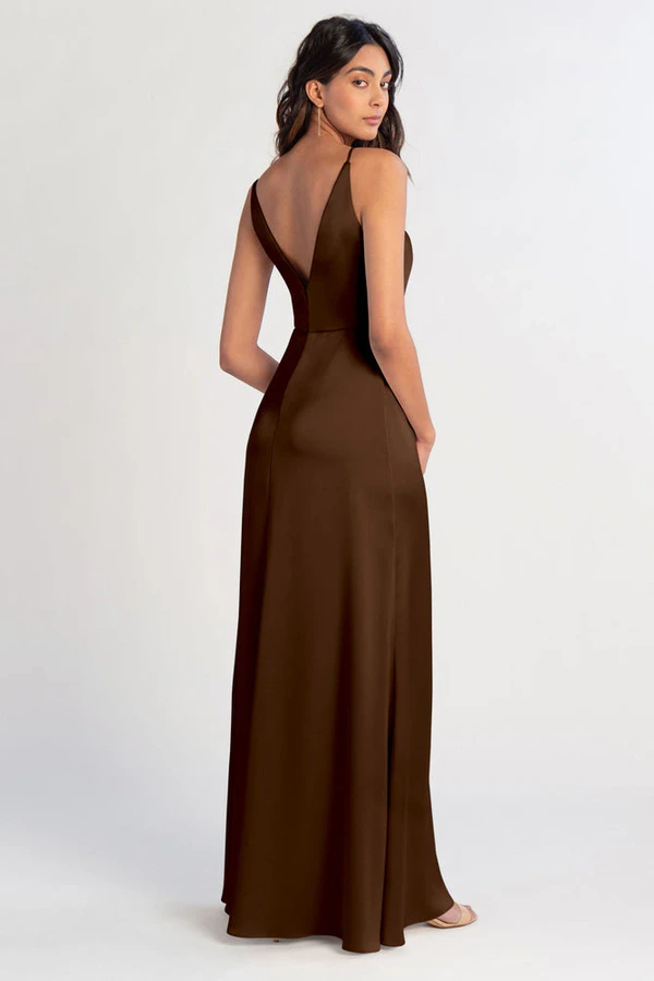 Beckett Espresso Brown bridesmaid dress by Jenny Yoo — back Beckett Espresso Brown bridesmaid dress by Jenny Yoo — back