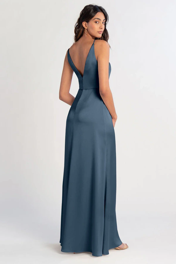 Beckett Evening Blue Blue bridesmaid dress by Jenny Yoo — back Beckett Evening Blue Blue bridesmaid dress by Jenny Yoo — back
