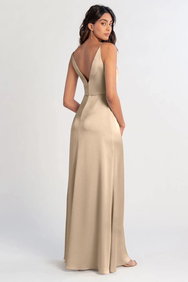 Beckett Pale Gold Champagne bridesmaid dress by Jenny Yoo — back Beckett Pale Gold Champagne bridesmaid dress by Jenny Yoo — back