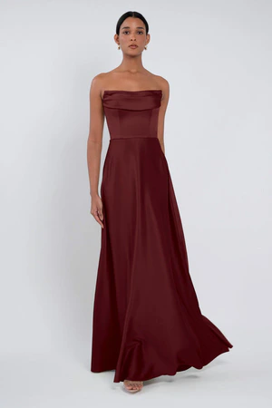 Cecile Dark Berry Burgundy bridesmaid dress by Jenny Yoo — front