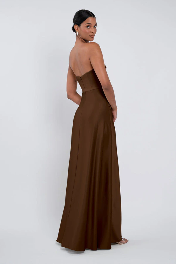 Cecile Espresso Brown bridesmaid dress by Jenny Yoo — back Cecile Espresso Brown bridesmaid dress by Jenny Yoo — back