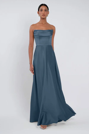 Cecile Evening Blue Navy bridesmaid dress by Jenny Yoo — front