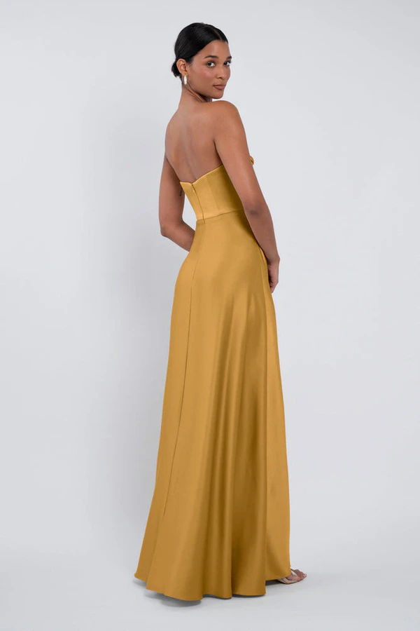 Cecile Marigold Gold bridesmaid dress by Jenny Yoo — back Cecile Marigold Gold bridesmaid dress by Jenny Yoo — back