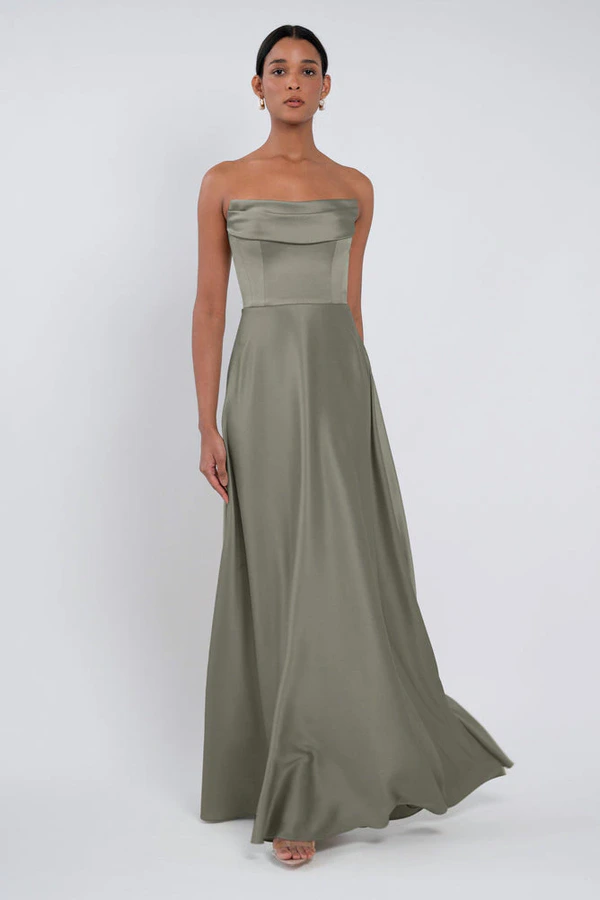Cecile Moss Green bridesmaid dress by Jenny Yoo — front Cecile Moss Green bridesmaid dress by Jenny Yoo — front