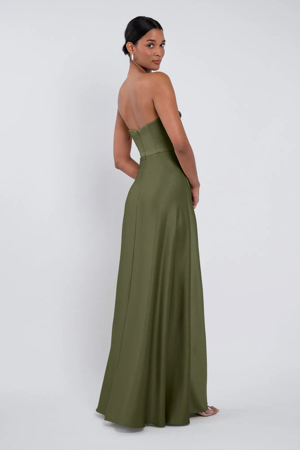 Cecile Olive Green bridesmaid dress by Jenny Yoo — back Cecile Olive Green bridesmaid dress by Jenny Yoo — back