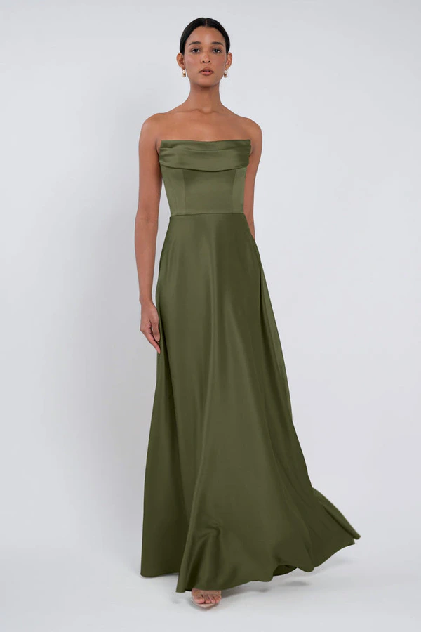 Cecile Olive Green bridesmaid dress by Jenny Yoo — front Cecile Olive Green bridesmaid dress by Jenny Yoo — front