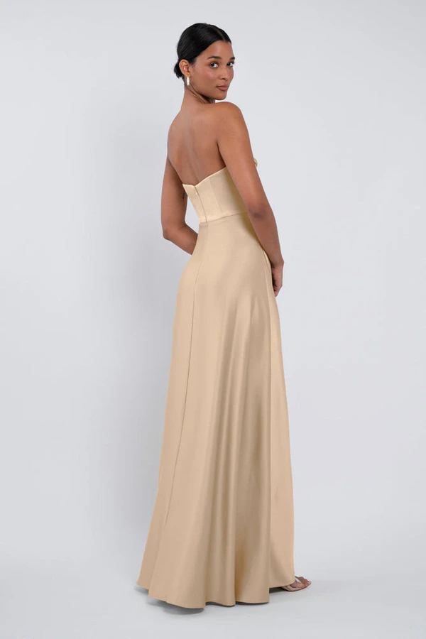Cecile Pale Gold Champagne bridesmaid dress by Jenny Yoo — back Cecile Pale Gold Champagne bridesmaid dress by Jenny Yoo — back